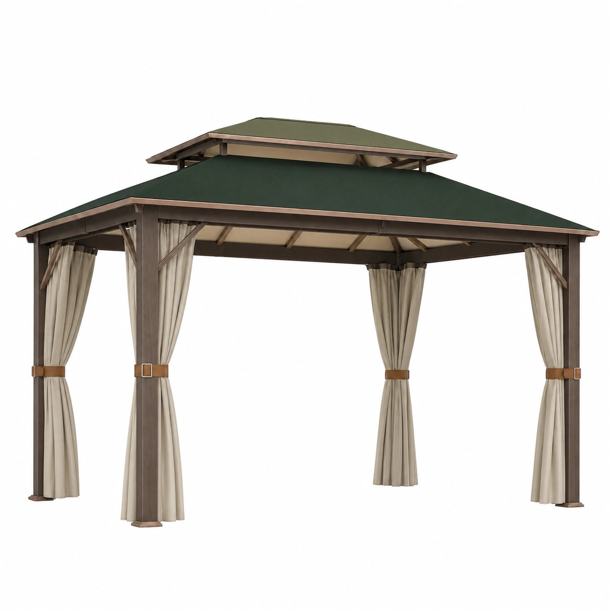 Pérgola de Jardín de Acero con Techo de Poliéster