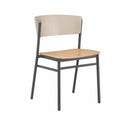 Silla de comedor de madera y metal 85 cm Beige y Natural