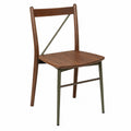 Silla de madera y metal 85x45x50 cm Marrón/Verde
