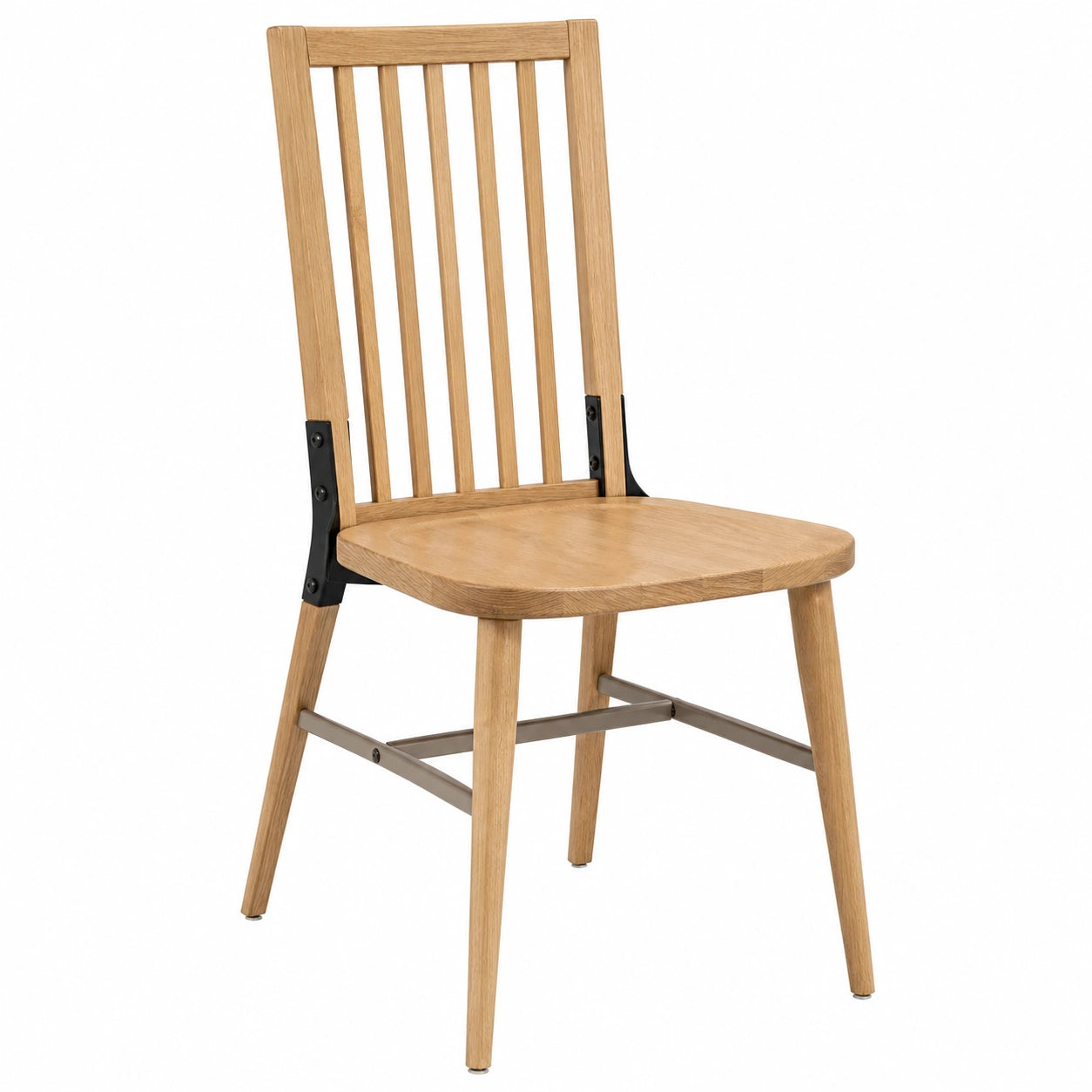 Silla de Roble con Estructura Metálica