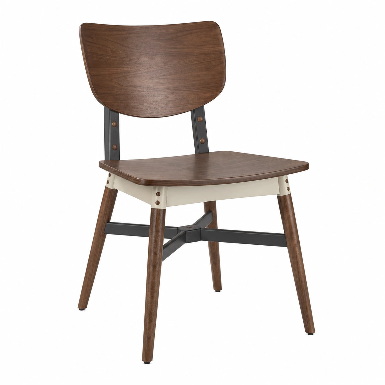 Silla de Madera y Metal Marrón