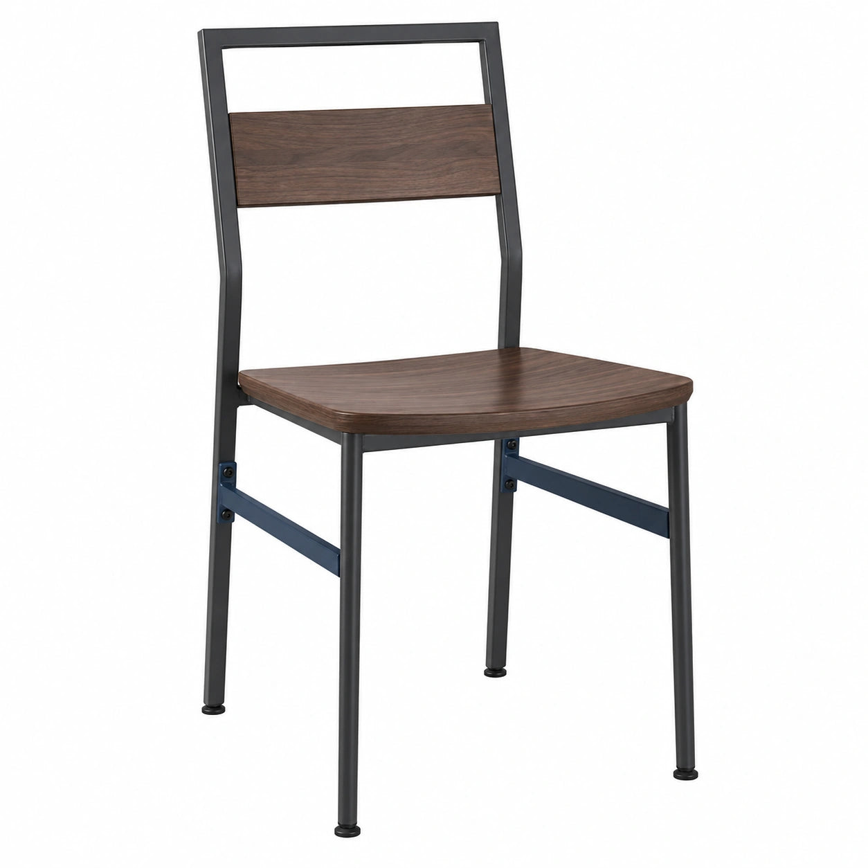 Silla de metal y madera marrón 85cm x 44cm x 50cm