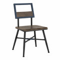 Silla de comedor de acero y roble Negro/Marrón 85x45x50 cm