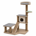 Árbol para Gatos de MDF con Rascador de Sisal en Beige y Gris