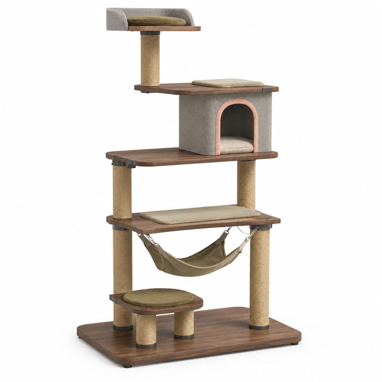 Árbol de Gato de Contrachapado y Sisal 5 Niveles Marrón/Beige