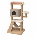 Árbol para gatos de madera y sisal con plataformas y hamaca 145x75x60 cm