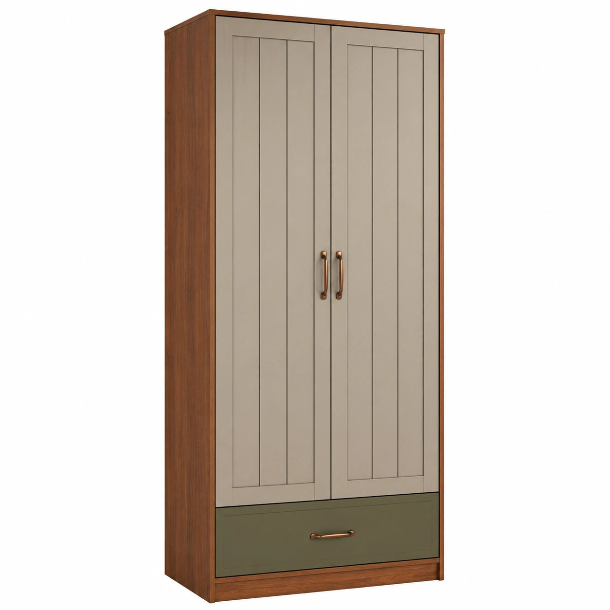 Armario de Madera con Dos Puertas y Cajón Laminado
