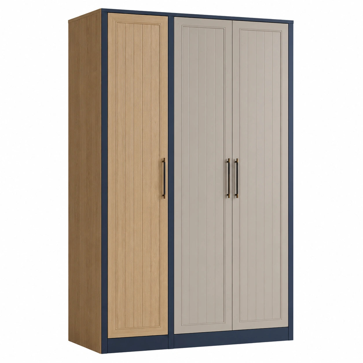 Armario de Madera y MDF con 3 Puertas 200x120x60 cm Roble y Beige