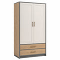 Armario de Madera y MDF con Puertas Dobles y Cajones 180x80x50 cm