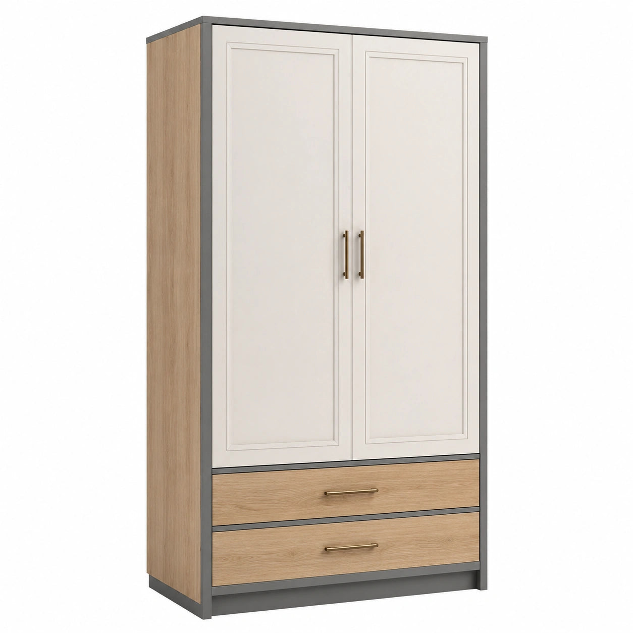 Armario de Madera y MDF con Puertas Dobles y Cajones 180x80x50 cm