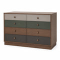 Cómoda de 8 cajones de madera multicolor