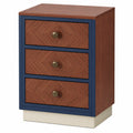 Cajonera de madera contrachapada y MDF con 3 cajones en Marrón y Azul