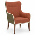 Sillón de Tela de Poliéster con Patas de Madera 100x70x80cm Naranja/Verde