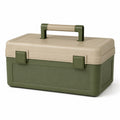 Caja de herramientas de plástico polipropileno verde y beige