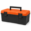 Caja de herramientas de plástico con asa fija Negro/Naranja