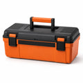 Caja de herramientas de plástico con cierre de seguridad Naranja/Negro