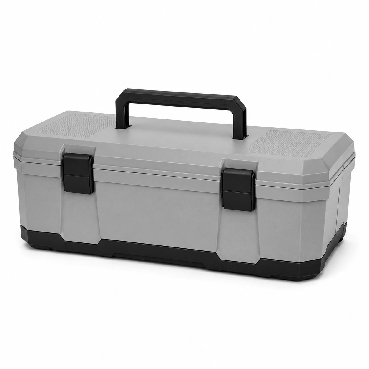 Caja de herramientas de plástico gris y negro 50x25x20 cm
