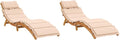 vidaXL Garten,Gartenmöbel & Zubehör,Terrassen Sitzmöbel, Beige, Sonnenliegen 2 STK., Gartenliege mit Auflagen, Relaxliege Klappbar Latten-Design