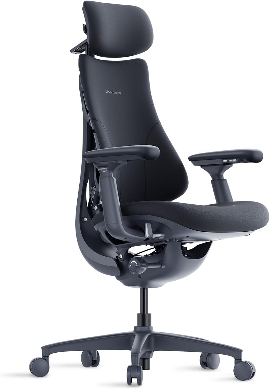 LiberNovo Küche Haushalt & Wohnen,Möbel,Arbeitszimmer, 48 cm, Schwarz, Ergonomischer Bürostuhl, Verstellbar mit adaptiver Lendenwirbelstütze