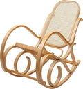 Mendler Schaukelstuhl, Eiche, Schwingsessel Fernsehsessel, Massiv-Holz Rattan, FSC®-Zertifiziert - -Optik