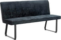 byLIVING Sitzbank, 160 x 92 x 59 cm, 160 cm, Dunkelgrau/Schwarz, Bank TALEA / gepolsterte / Webstoff-Bezug dunkelgrau /