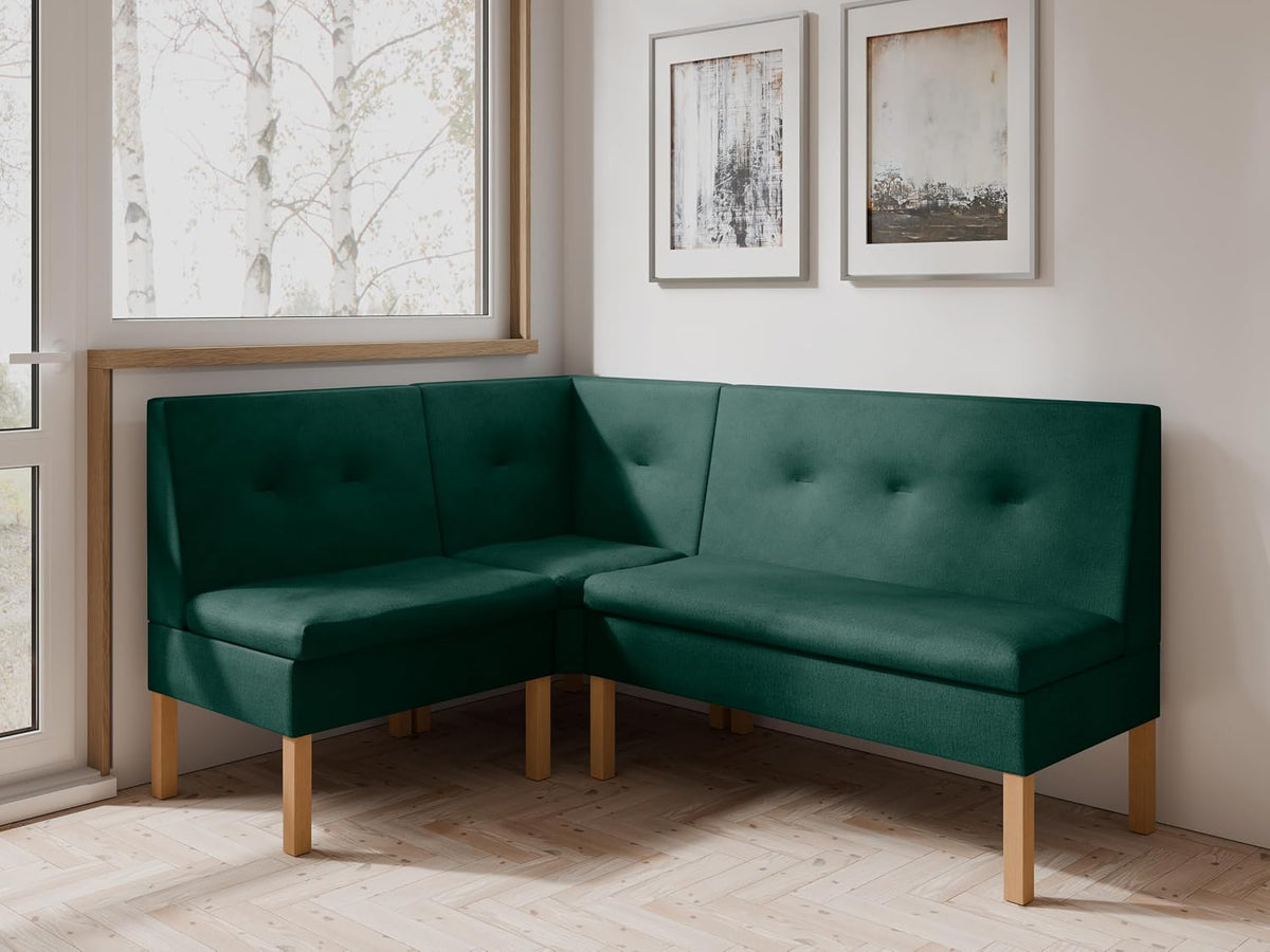 JKG Meble Sitzbank, 130x170 cm, Grün, Eckbank fur Essizmmer - Eckbank Küche