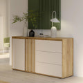 Forte Sideboard, 159,3 cm, 84,9 cm, 41,5 cm, Eiche/Kashmir Beige, ELISTON Kommode 160, modernes mit Lamellendesign