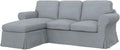 Sofa Soferia, Grau, Sofabezug L Form Kompatibel Mit Ektorp 2er- Mit Recamiere