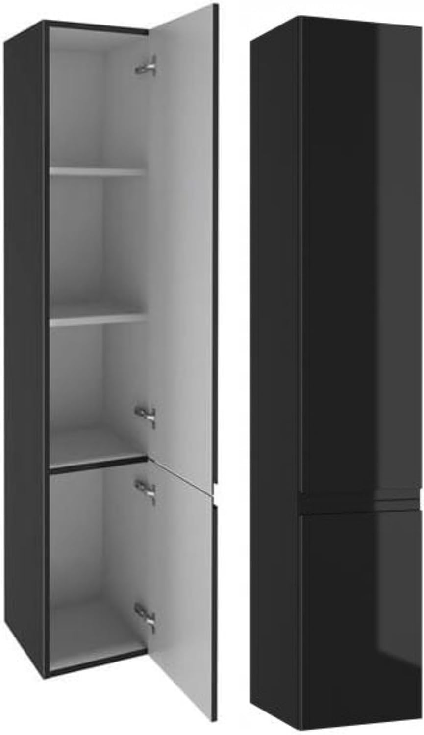 Deftrans Hoch- & Midischränke, 157 x 30 cm, Schwarz Glänzend, . Domodomo Hängender Badhochschrank Modus, Badschrank