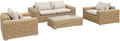 Gartenmöbel-Set sweeek, Beige, Alice's Garden - Gartenloungeset XXL für 4 Personen -, Kissen