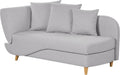 Beliani Relaxsessel, Kunstleinen, Grau, Chaiselongue Leinenoptik linksseitig mit Stauraum Kissen