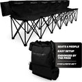 PowerNet Stadionsitze & -polster, Schwarz, Carli Lloyd 6 Seater Team Bench, Backpack Style Carry Bag Included, Ultra Portable