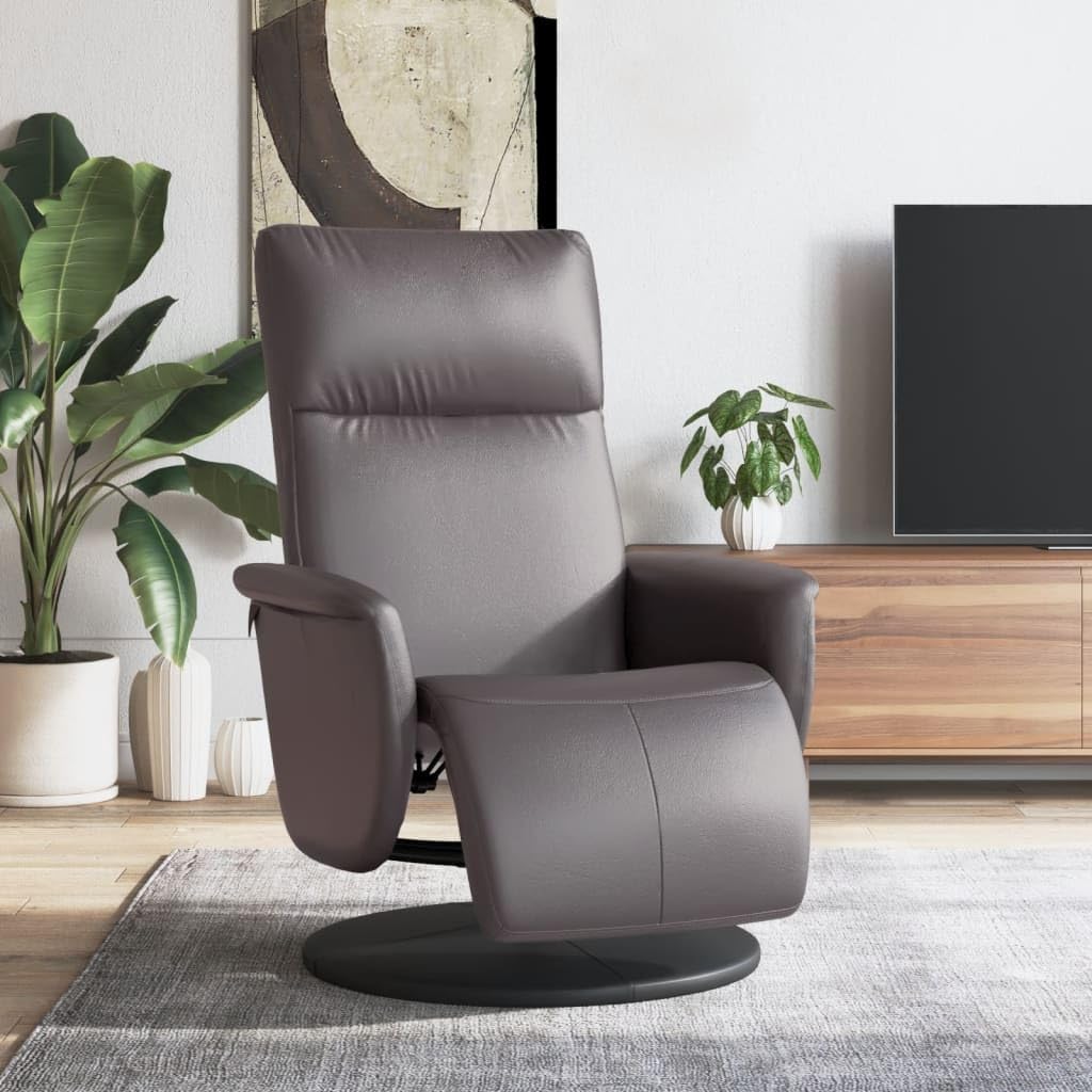 mtlskopl Relaxsessel, 71x90x105 cm, Kunstleder (75 % Polyvinylchlorid, 20 % Polyester, 5 % Baumwolle), Sperrholz, Metall, Grau