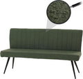 Mendler Sitzbank, 160 cm, Grün/Schwarz, HWC-K16, Esszimmerbank Bank Polsterbank, Rückenlehne Stoff/Textil Bouclé Metall - grün
