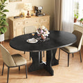 Mondeer Esstisch, 150 cm, Schwarz, Rund Ausziehbar, 110- Esszimmertisch Oval für 4 bis 8 Personen mit, für Küche Restauran