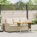 Sofa Hompiper, PE-Rattan, pulverbeschichteter Stahl, Beige/Hellbraun, Gartensofa 3-Sitzer mit Kissen & Tisch Beige Poly Rattan
