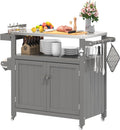 Jacklin F Backofen, Grau, Outdoor Kücheninsel Mit Rollen - Mobile Grillwagen, Mehrfachnutzer Aussen-Küchenwagen Mit Ablagefach &