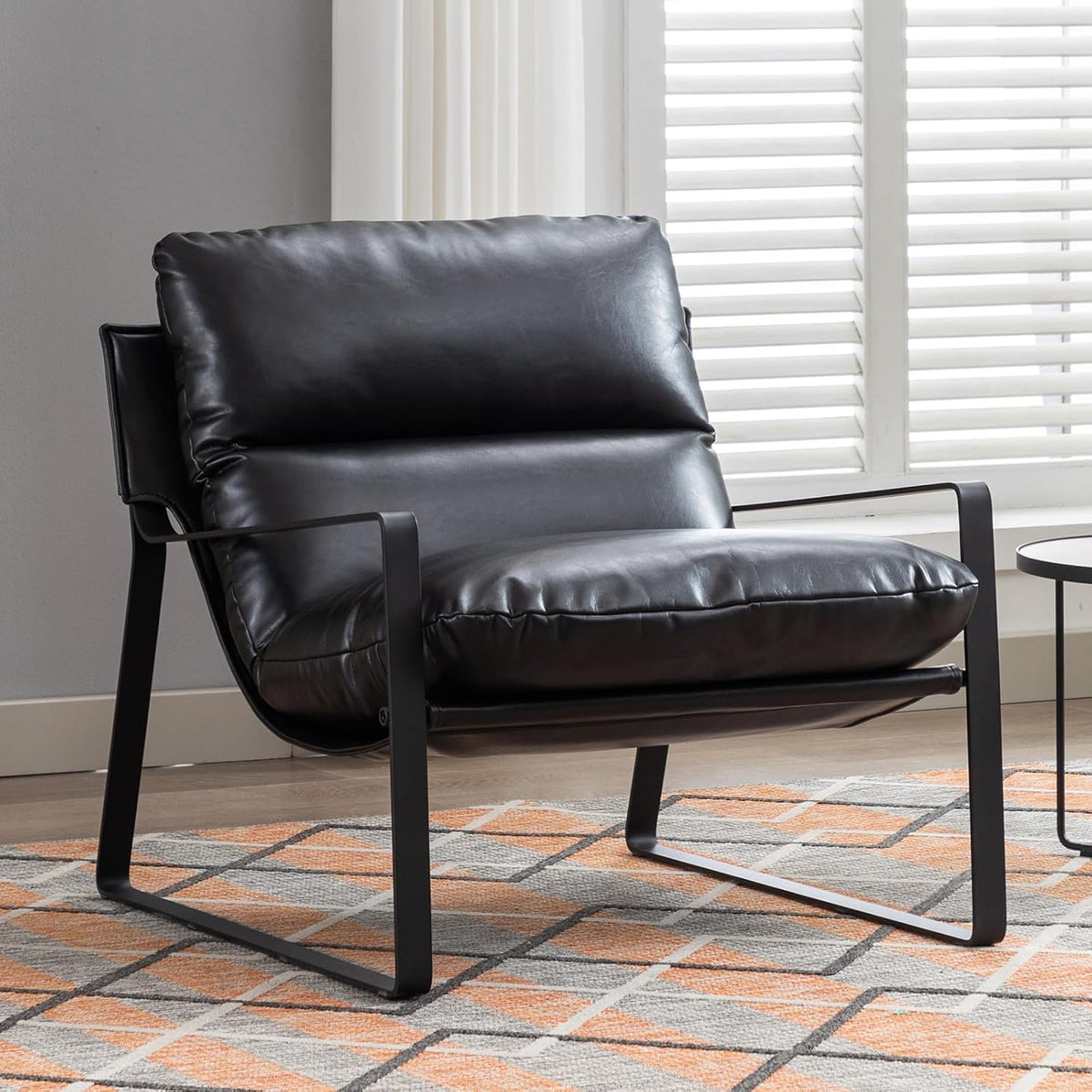 Ya-Home Fernseher, Schwarz, Sessel Wohnzimmer Lesesessel mit Armlehnen moderner, Kunstleder