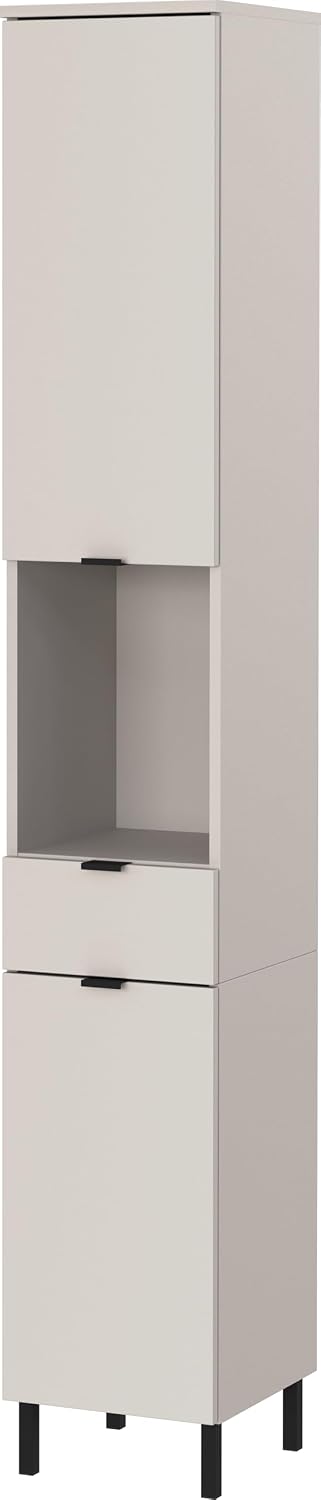 GERMANIA DIE MÖBELMACHER Hoch- & Midischränke, 30 x 190 x 34 cm, Kaschmir, Hochschrank GW-Arcena 1393-572, gedämpfte Türen und Schublade