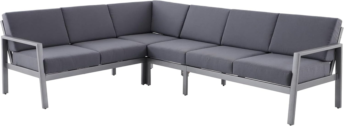 Dehner Garten,Gartenmöbel & Zubehör,Terrassen Sitzmöbel, 45 cm, Grau, Garten-Lounge Chicago, variabel gestaltbare Ecklounge