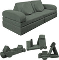 Izabell Sofa, Grün, ® Modulares Kindersofa und Spielsofa, Kreatives aus Weichem Cordstoff mit Wasserfesten
