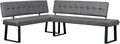 B&D home Sitzbank, 216 x 160 cm, Grau/Schwarz, ® Eckbank AKA, Esszimmerbank mit Lehne, beidseitig montierbar (Links/rechts)