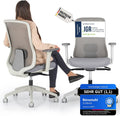 SCHEKKA Schreibtisch, 150 kg, Hellgrau/Grau, Bürostuhl Ergonomisch Testsieger - Besonders individuell