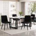 HAUSPROFI Küche Haushalt & Wohnen,Möbel,Esszimmer, 140x80x74 cm, Schwarz, Esstisch Set mit 4 Stühlen, Rechteckig Küche Esstisch Sitzgruppe