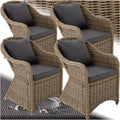 Gartenmöbel-Set tectake, Aluminium, Polyethylen, Polyester, Polyurethan, Natur/Grau