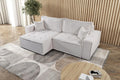 Kaiser Möbel Sofa, Hellbeige, Ecksofa mit schlaffunktion, mit Bettkasten, Schlafsofa Bohoo, Designer, Modern Design Couch