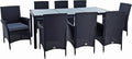 Gartenmöbel-Set ESTEXO, Schwarz, Polyrattan Sitzgruppe Gartenmöbel Set 8 Personen