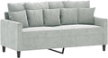 Sofa vidaXL, Samt (100 % Polyester), Metall, Textilene, Hellgrau, Wohnzimmersofa