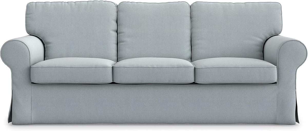 Sofa MASTERS OF COVERS, 218×88×88 cm, Rauchgrau, Sofabezug für IKEA Ektorp 3-Sitzer, Ersatzbezug aus Polyester Petite
