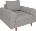 S-Style Möbel Relaxsessel, 97 x 93 x 81 cm, Hellgrau, Sessel Wohnzimmer Armsessel Mit Kissen Lesesessel